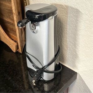 Electric Can Opener in Silver and Black